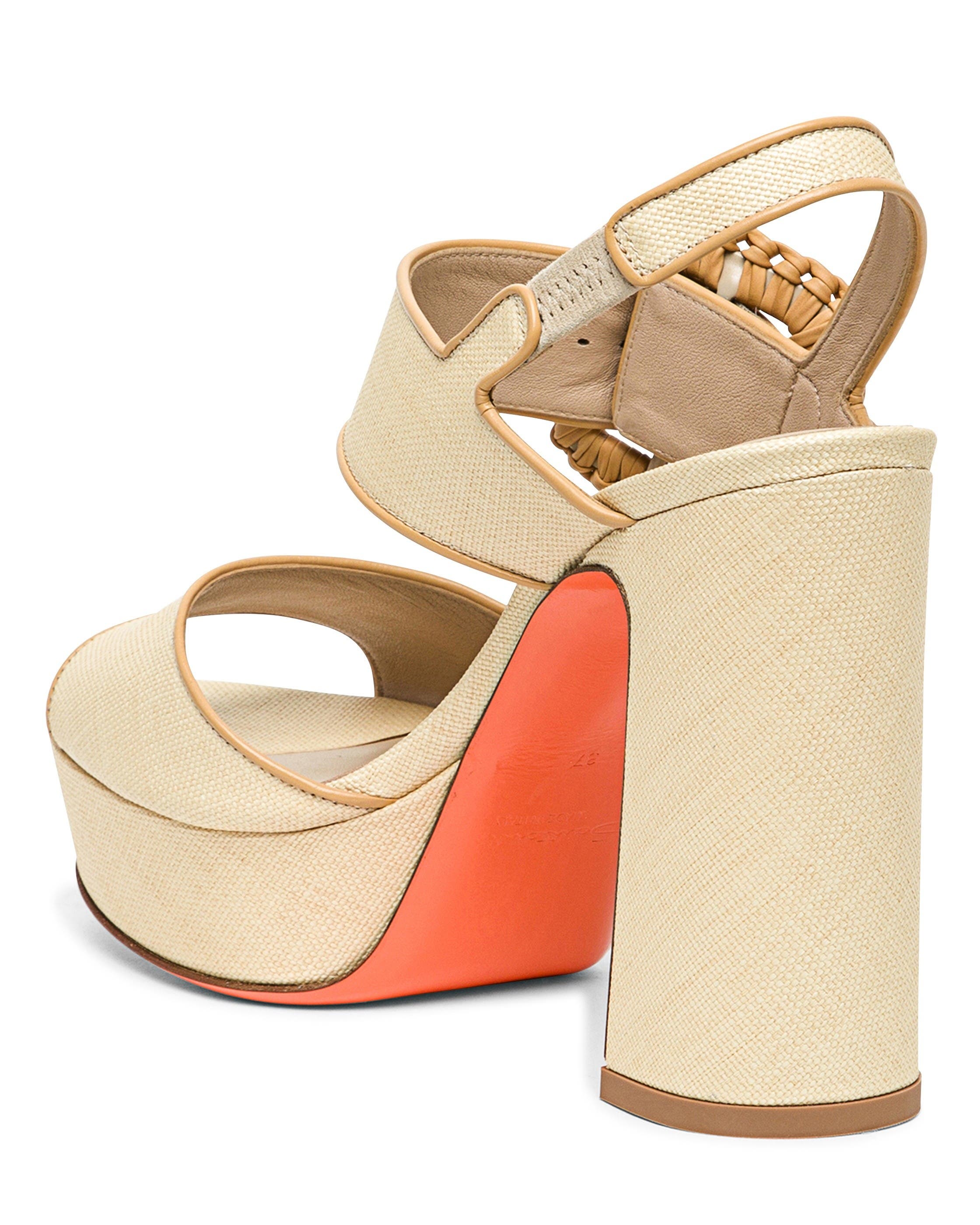 Santoni Women's Leather High-Heel Sandal, Alternate, color, Natural