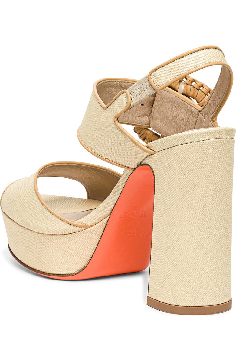 Santoni Women's Leather High-Heel Sandal, Alternate, color, Natural