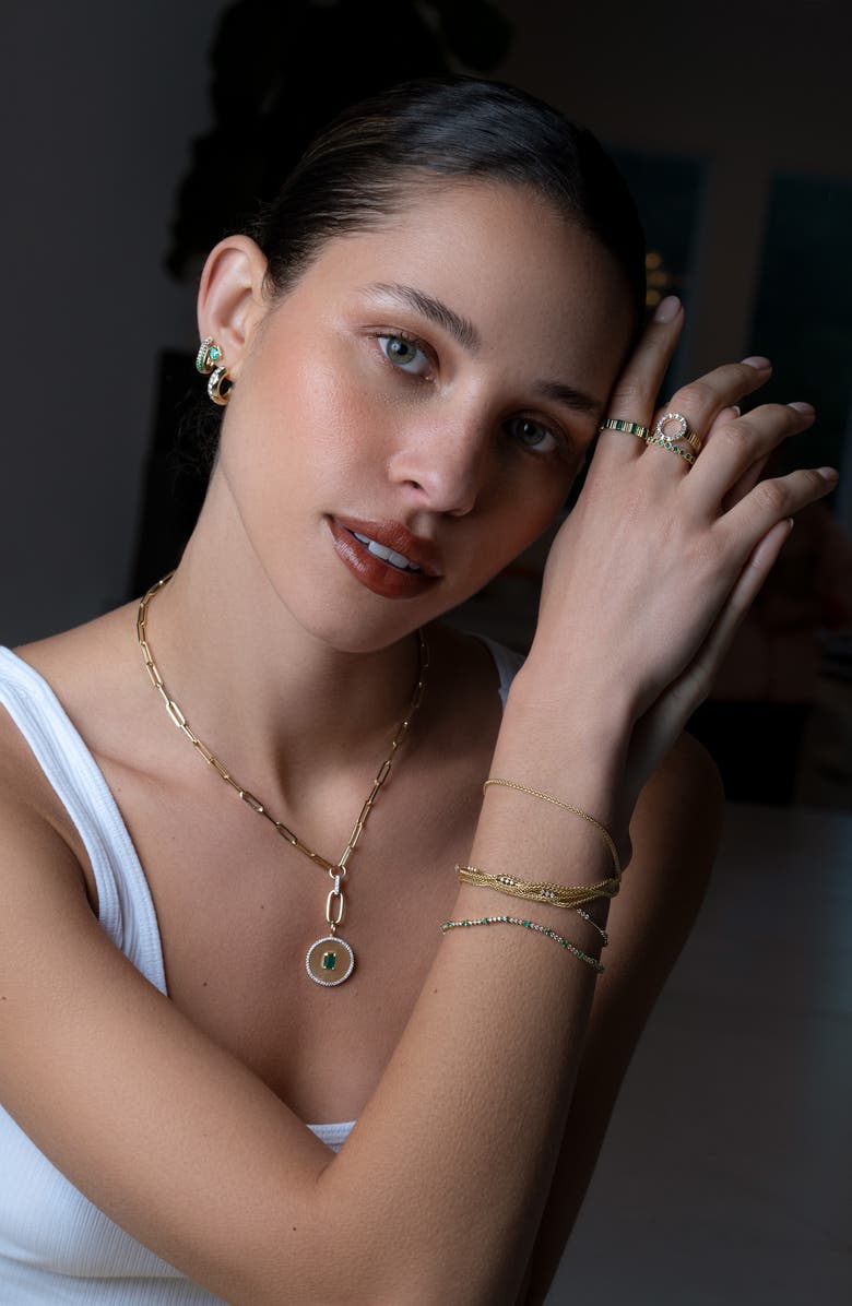 Bony Levy Feu Et Eau Emerald Eternity Ring, Alternate, color, 18K Yellow Gold Sapphire