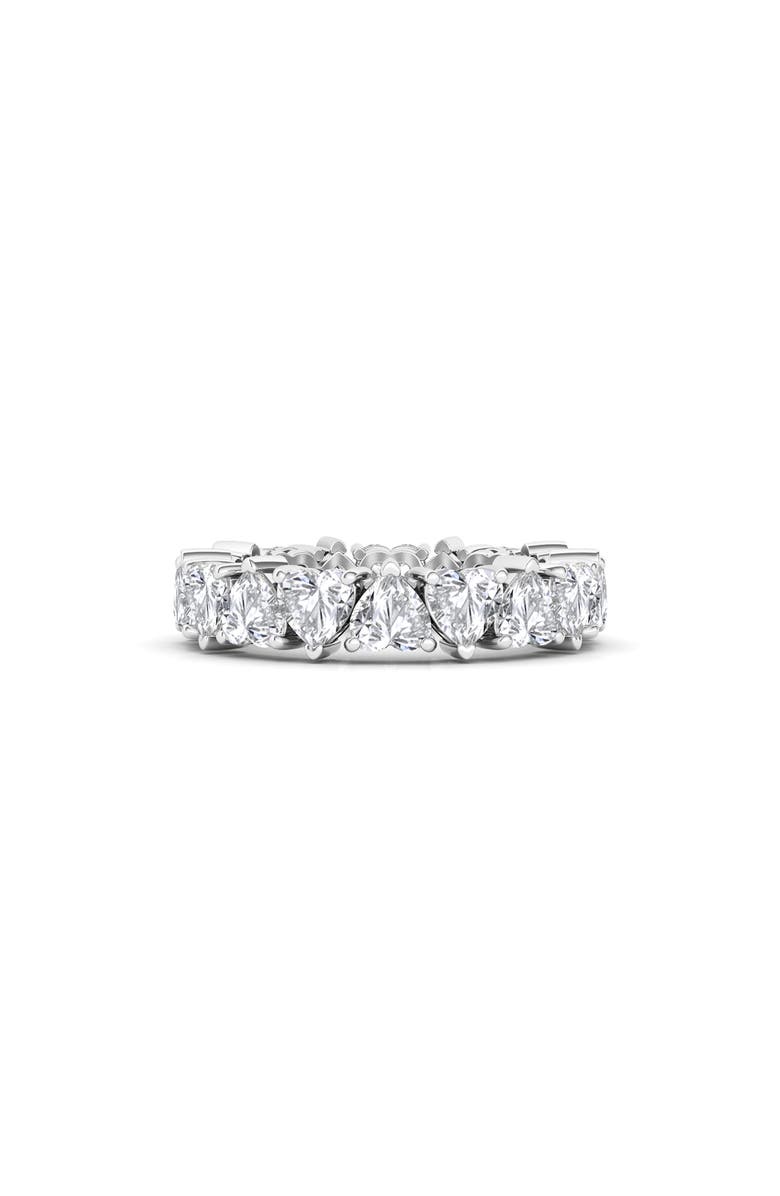 HauteCarat Alternating Hearts Lab Created Diamond Eternity Ring, Alternate, color, White Gold