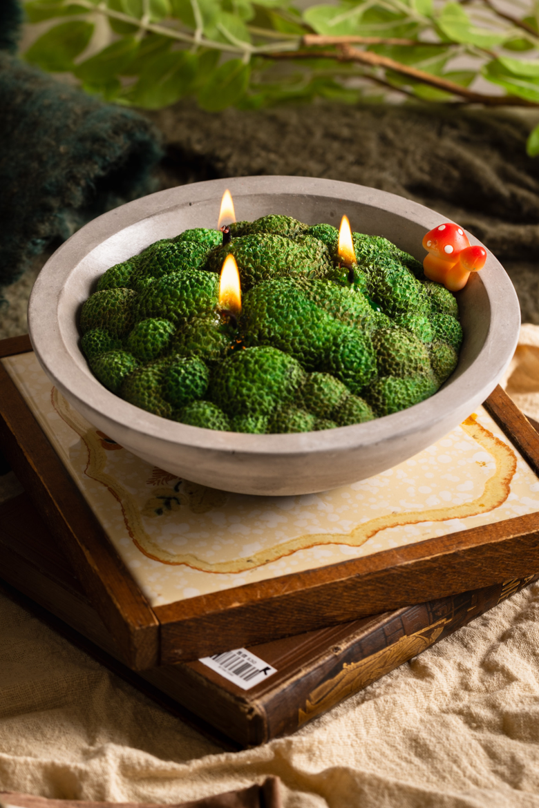 Forest Moss Candle Bowl, Alternate, color, Grass Moss