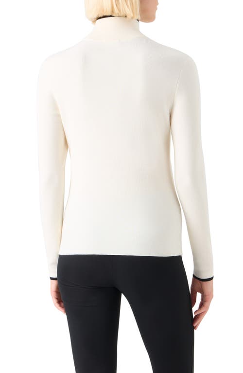 Akris Punto Stretch Virgin Wool Zip Cardigan In White