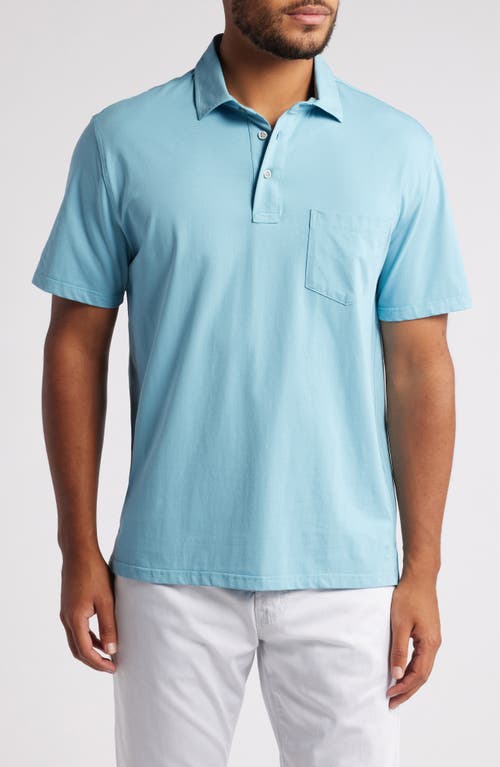 Tori Richard Icy Tradewind Pima Cotton Blend Pocket Polo in Harbor 