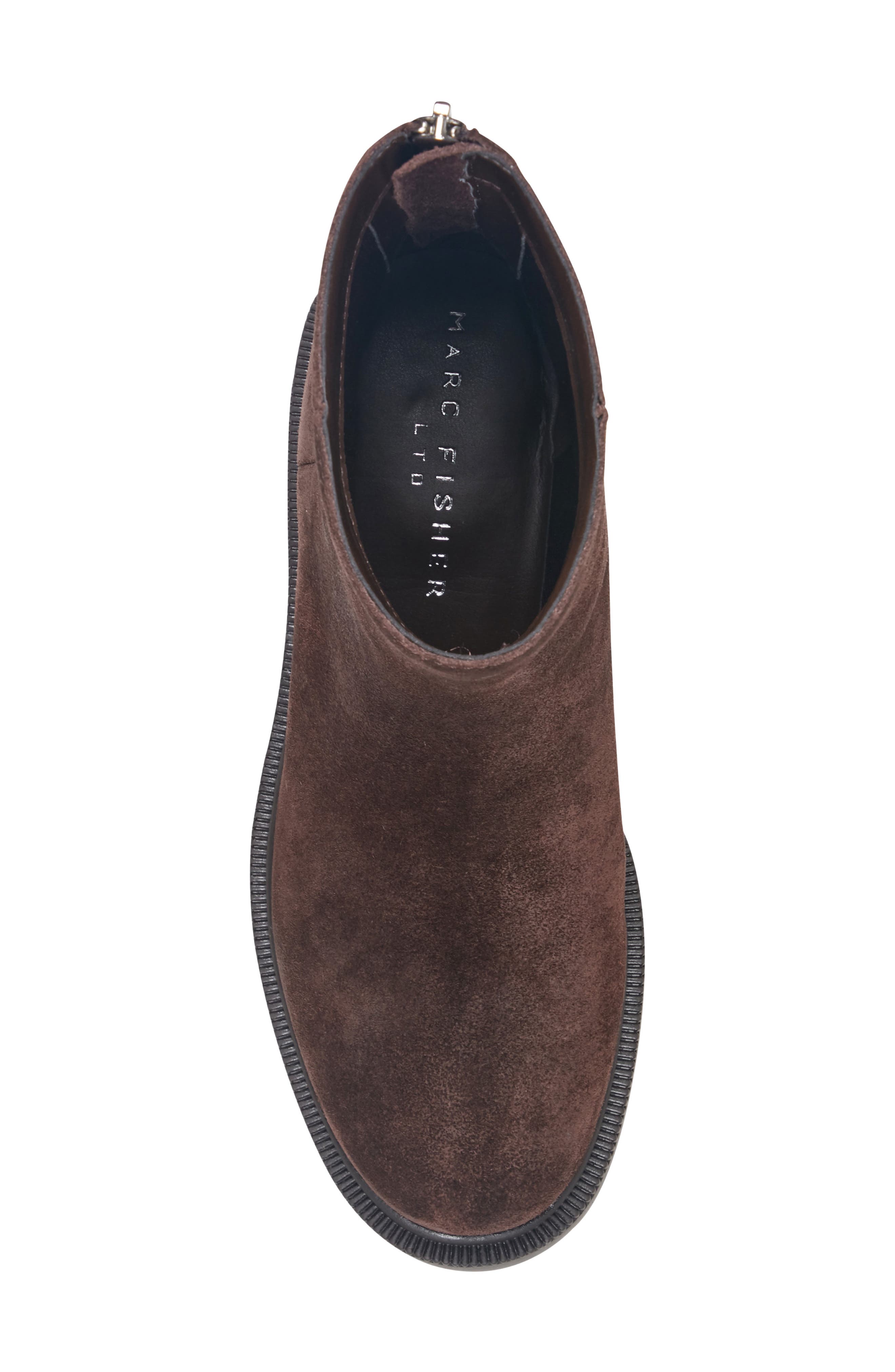 Shylina Leather Bootie, Alternate, color, DARK BROWN