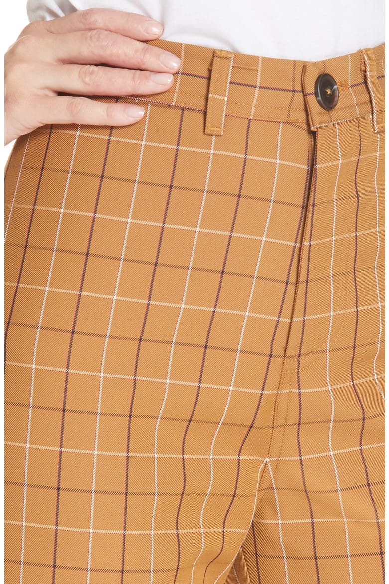 Sea Poirot Plaid Cuff Pants, Alternate, color, CARAMEL MULTI