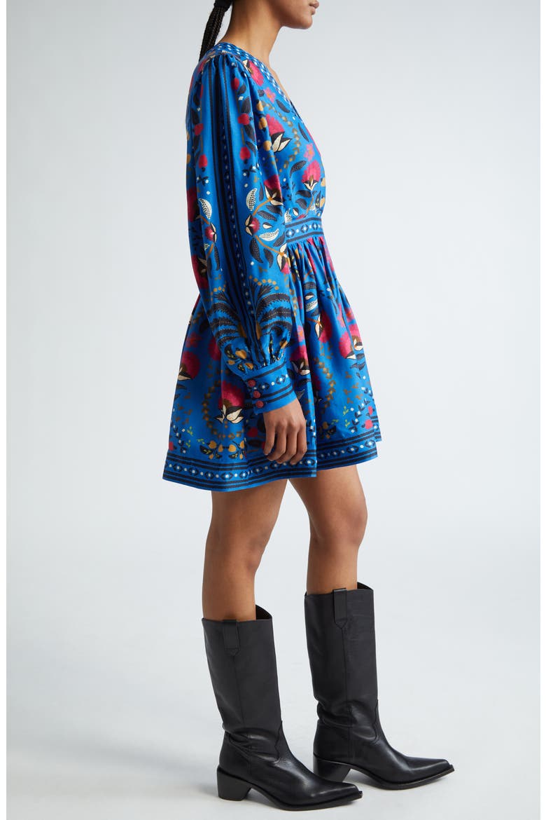 Palms Paradise Long Sleeve Wrap Minidress, Alternate, color, PALMS PARADISE TEAL