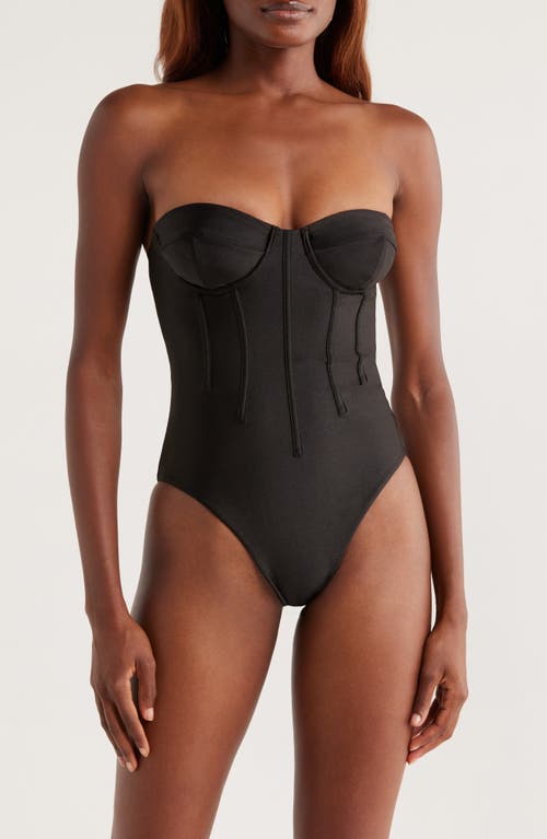 Kulani Kinis Contour Underwire Strapless One-piece Swimsuit In Black