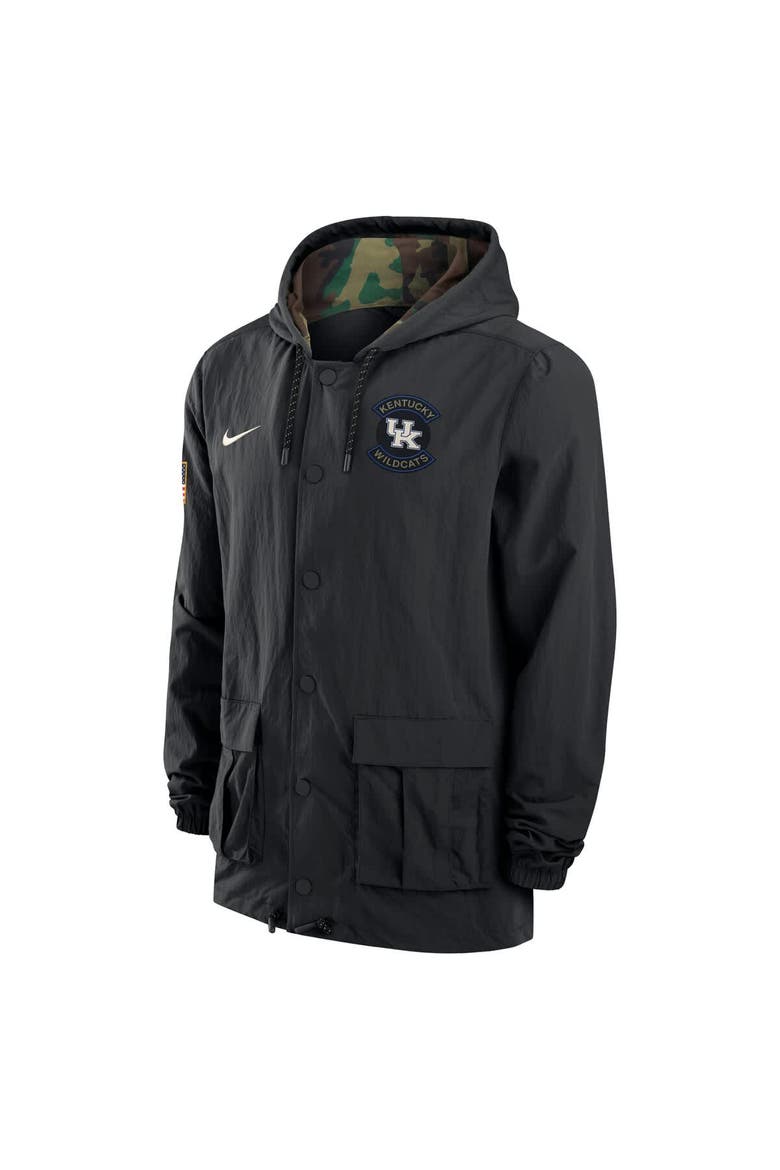 Men's Nike Black Kentucky Wildcats 2025 NCAA Military Appreciation Full-Snap Jacket, Alternate, color, Black