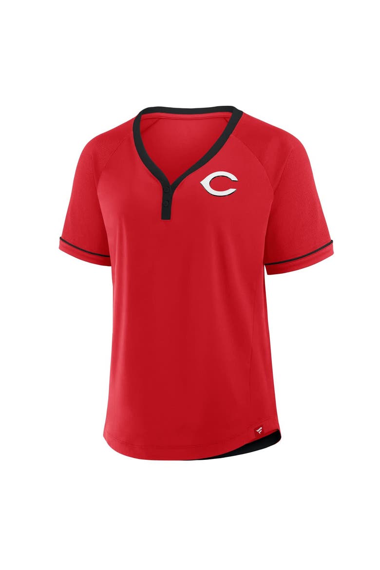 Women's Fanatics Red Cincinnati Reds League Diva Star Raglan V-Neck T-Shirt, Alternate, color, Red