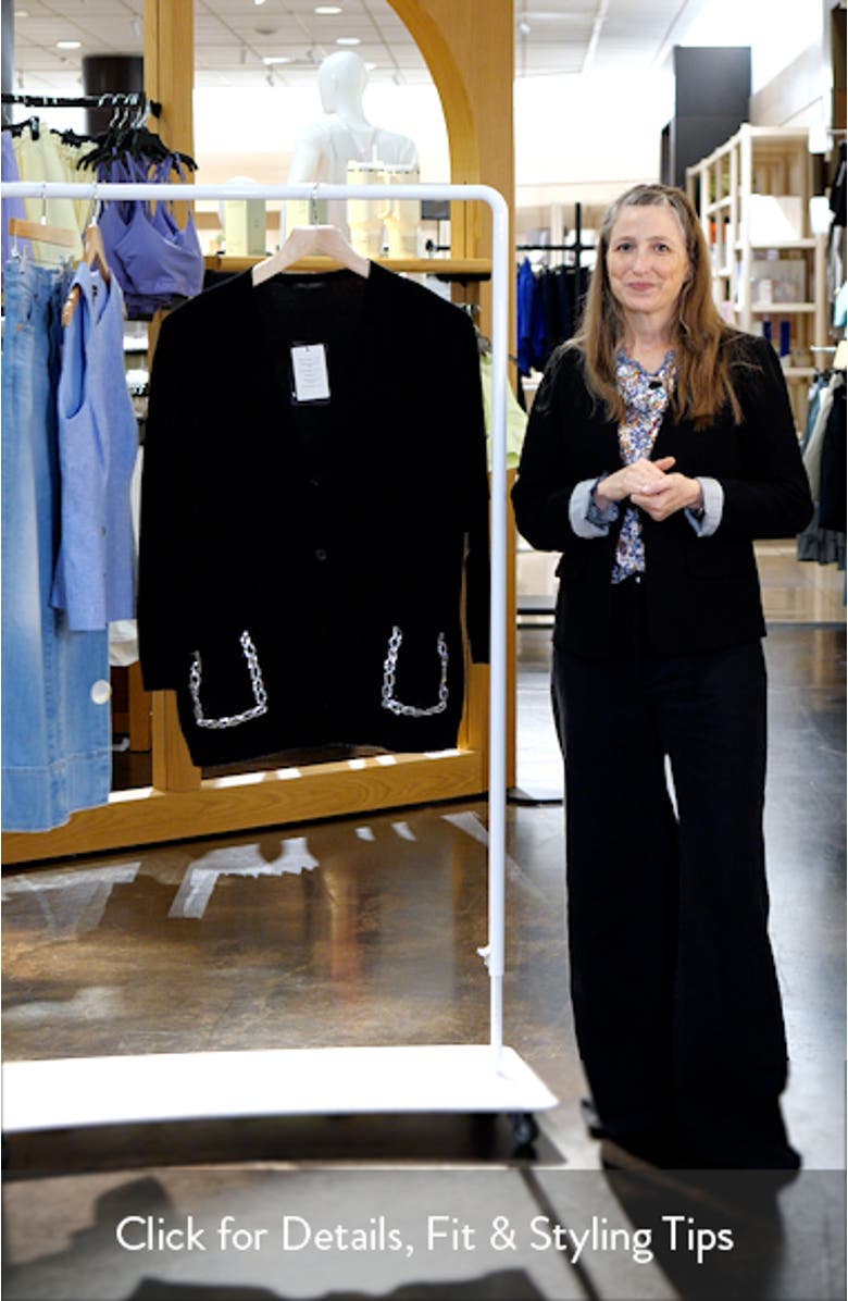 Pavido Rhinestone Pocket Wool & Cashmere Cardigan, sales video thumbnail