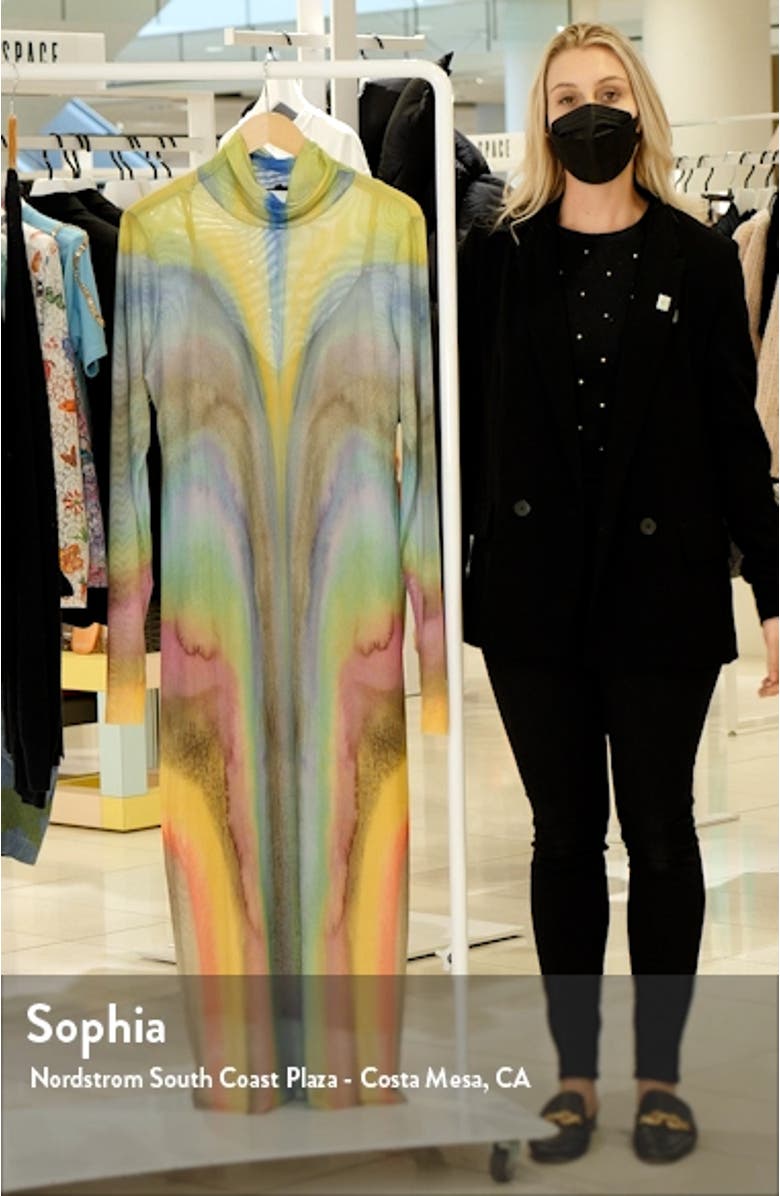 Shailene Long Sleeve Mesh Midi Dress, sales video thumbnail