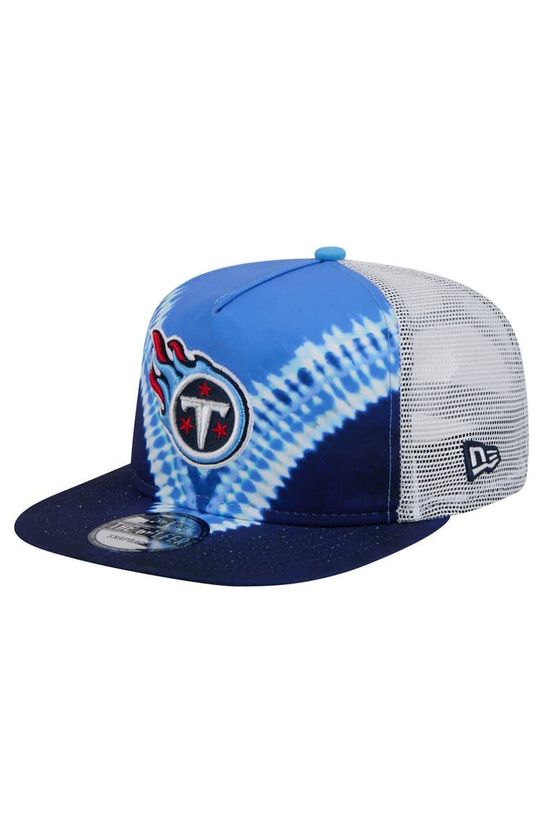 New Era Men's New Era Light Blue/Navy Tennessee Titans Throwback Dye Golfer Snapback Hat, Main, color, Light Blue