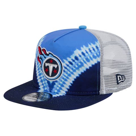 Men's New Era Light Blue/Navy Tennessee Titans Throwback Dye Golfer Snapback Hat