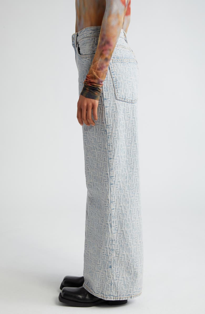 Acne Studios Monogram High Waist Relaxed Fit Jeans, Alternate, color, Blue/ Beige