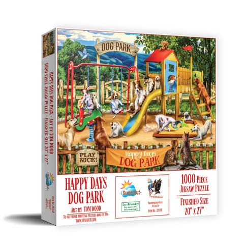 Happy Days Dog Park 1000 piece Jigsaw Puzzle for Adults