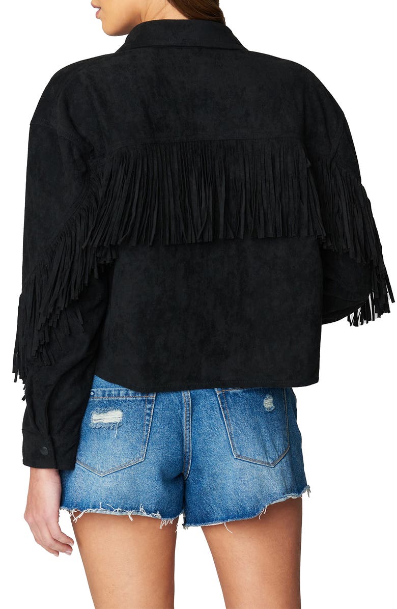 BLANKNYC Faux Suede Fringe Jacket, Alternate, color,