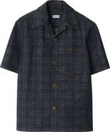 Burberry Check Jacquard Denim Camp Shirt