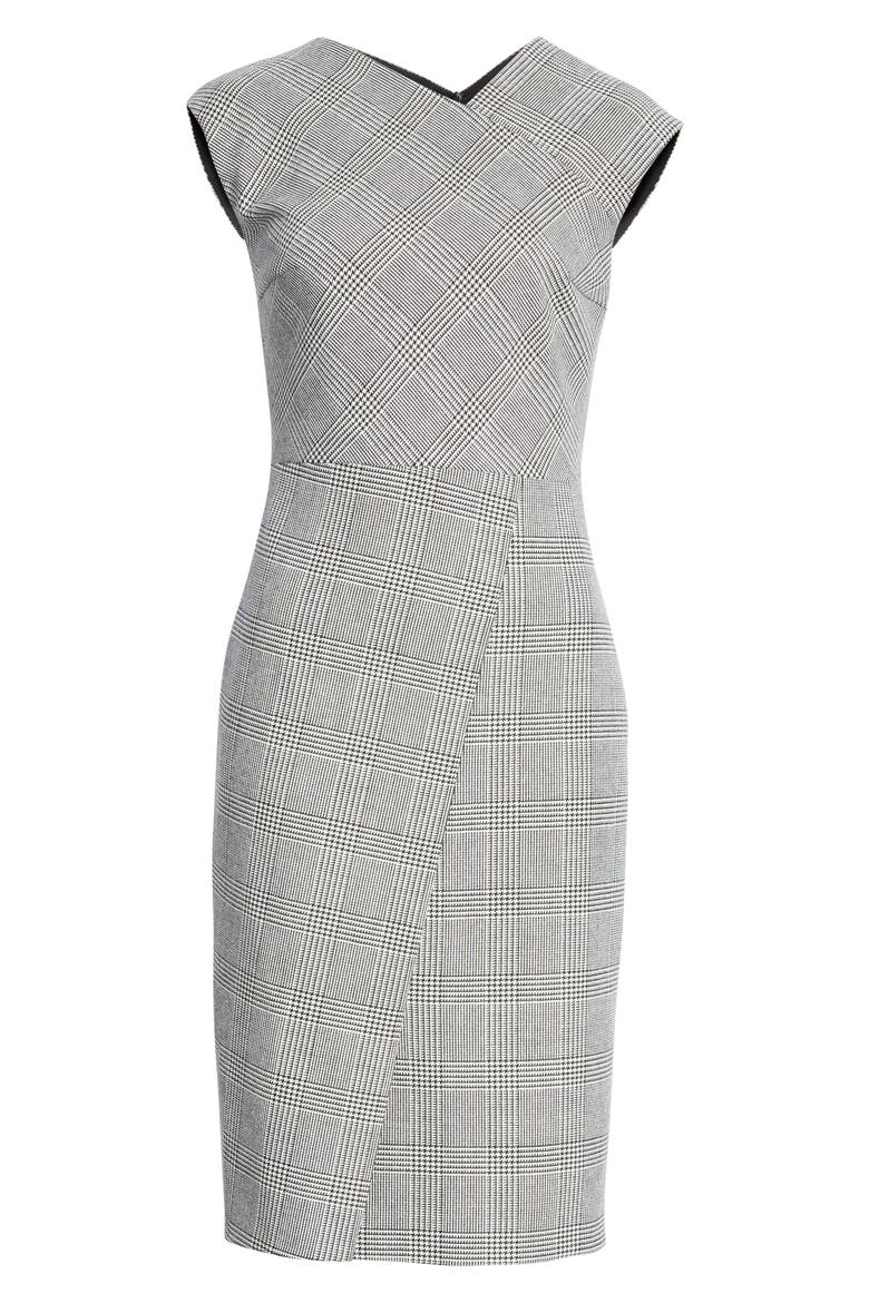 Dechesta Glen Plaid Sheath Dress, Alternate, color, BLACK FANTASY