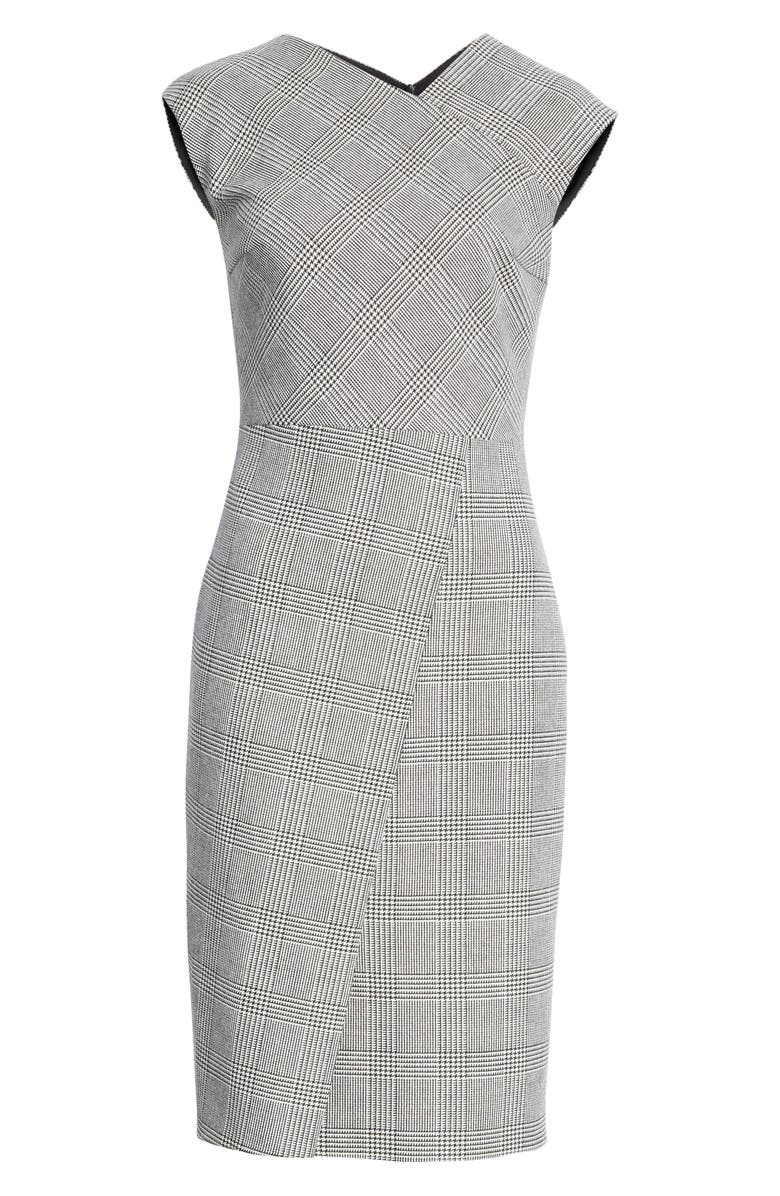 BOSS Dechesta Glen Plaid Sheath Dress, Alternate, color, 