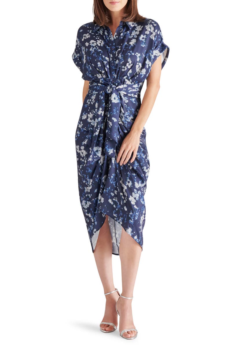 Steve Madden Tori Floral Print Shirtdress, Main, color, 