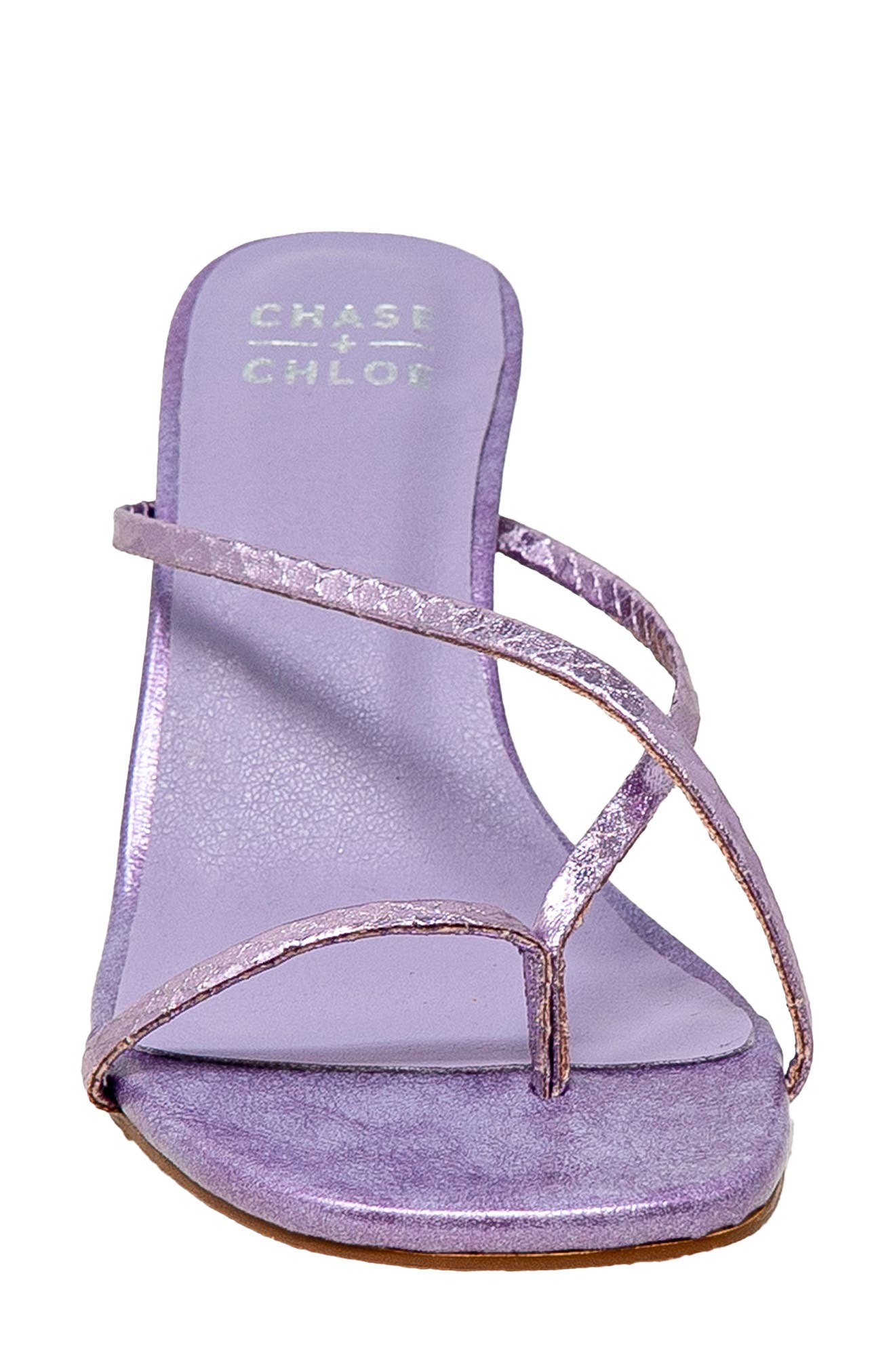 Sculpted Strappy Toe Post Sandal, Alternate, color, PURPLE METALLIC