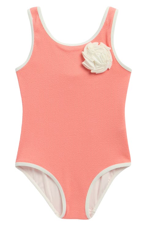Kids' Coral Rosette One-Piece Swimsuit (Little Kid)