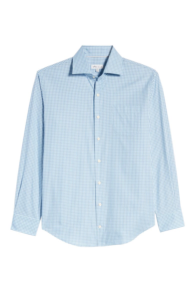 Cedar Island Micro Tattersall Button-Up Shirt, Alternate, color, CAROLINA SKY