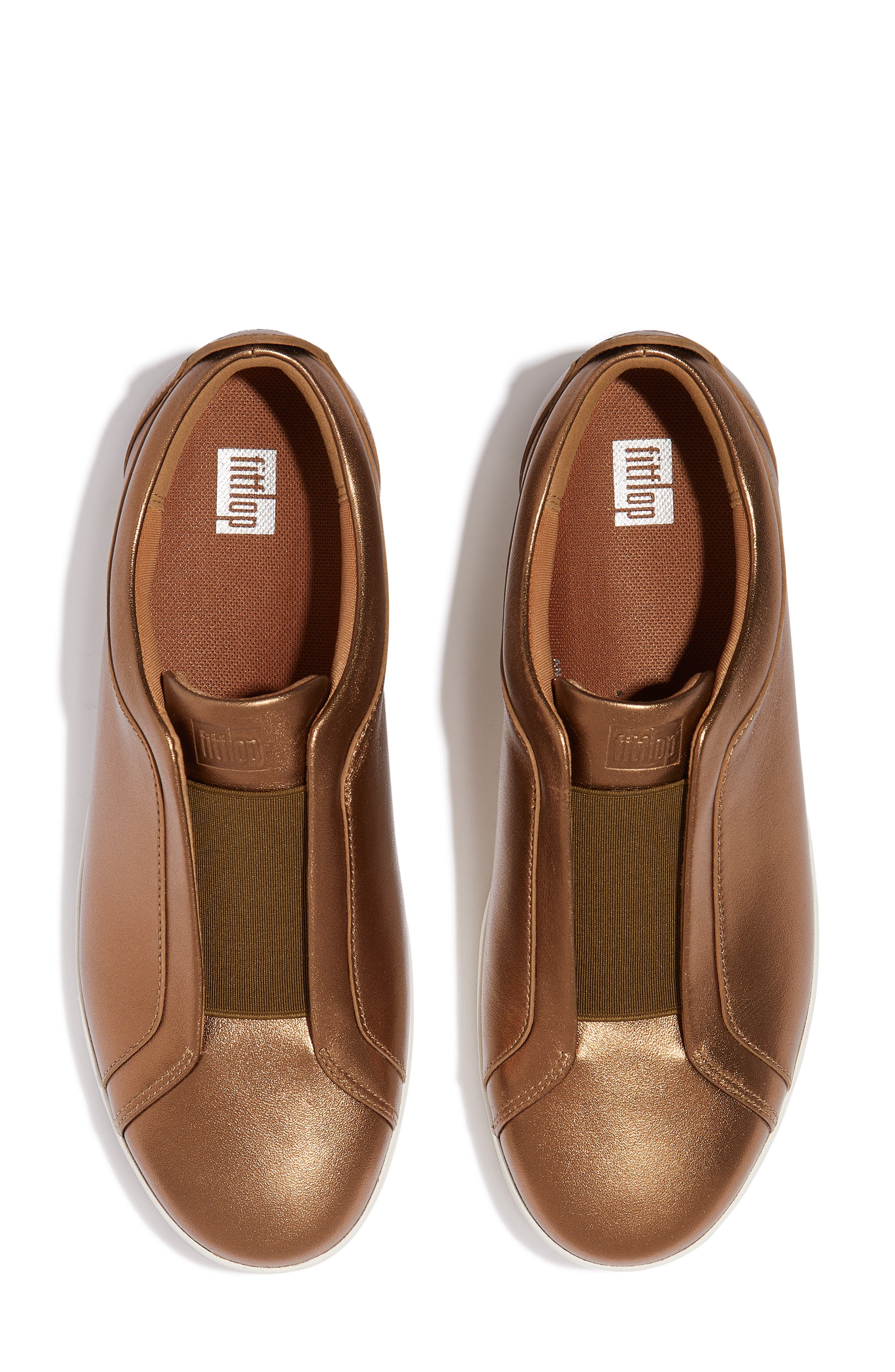 FitFlop Rally Metallic Slip-On Sneaker, Alternate, color, Bronze Mix