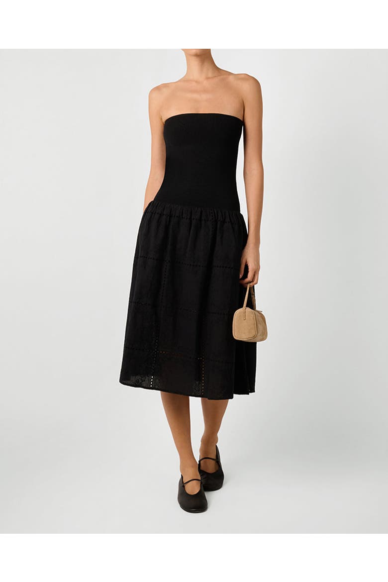 Ribbed Cotton Midi Dress, Main, color, BLACK MULTI