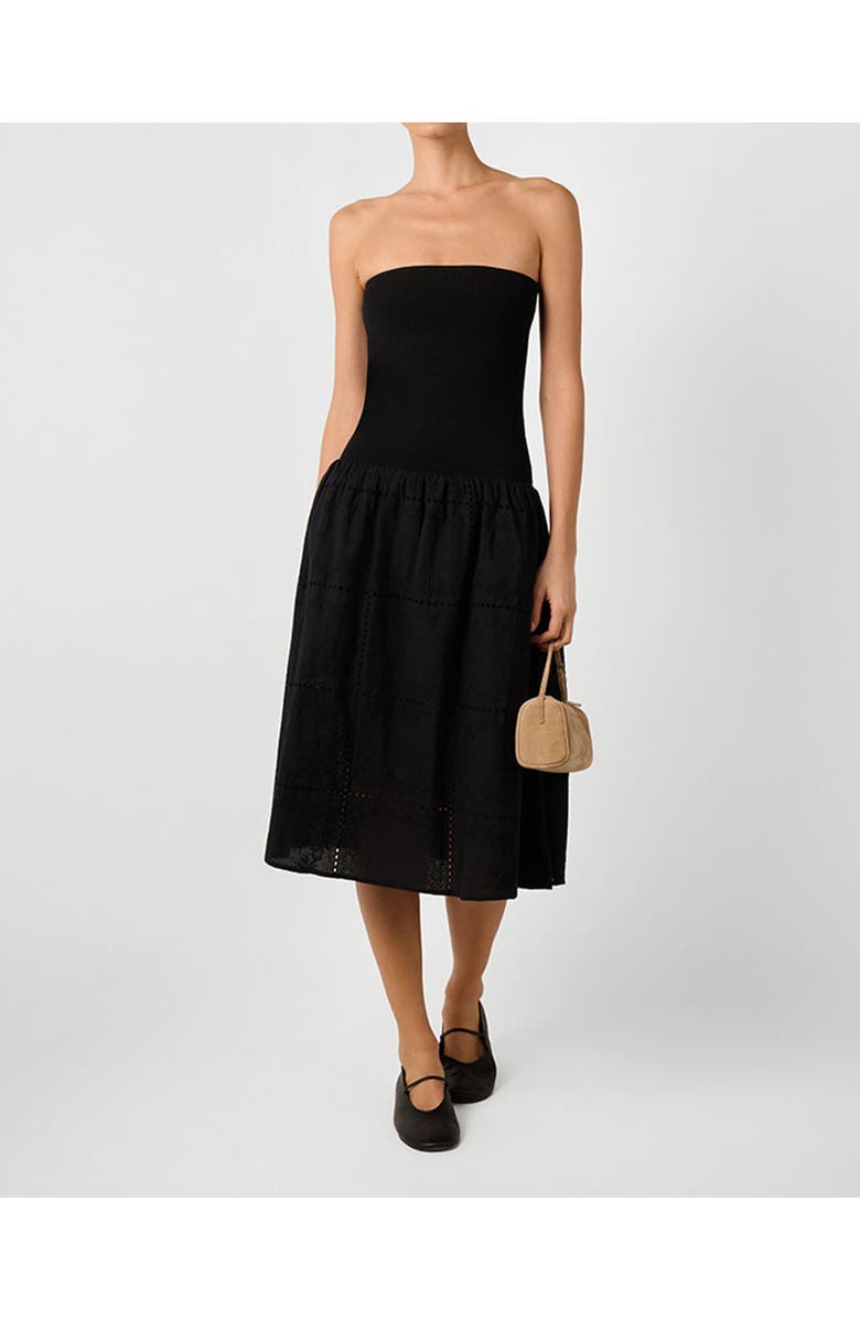 WeWoreWhat Ribbed Cotton Midi Dress, Main, color, Black Multi