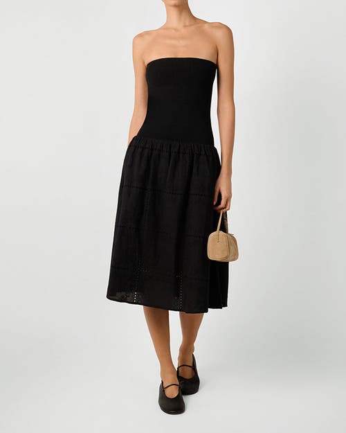 Weworewhat Ribbed Cotton Midi Dress In Black