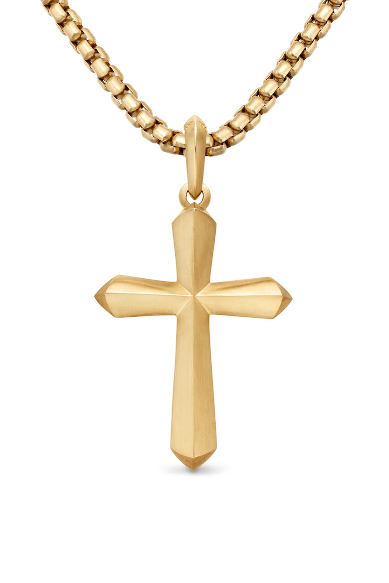Roman XL Cross Amulet in 18K Yellow Gold, Main, color, YELLOW GOLD