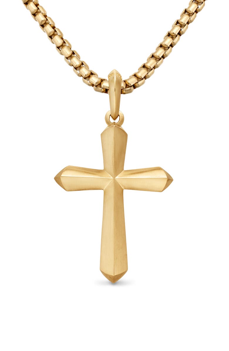 David Yurman Roman XL Cross Amulet in 18K Yellow Gold, Main, color,