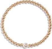 Nashelle Mother of Pearl Initial Beaded Bracelet