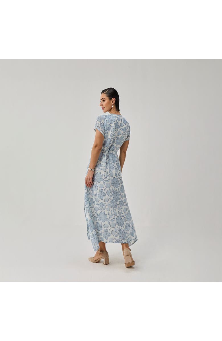 Reistor Soft Floral Wrap Midi Dress, Alternate, color, Porcelain Bloom