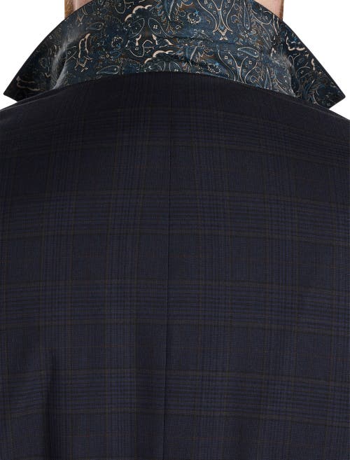 Oak Hill By Dxl Big & Tall Plaid Sport Coat In Navy