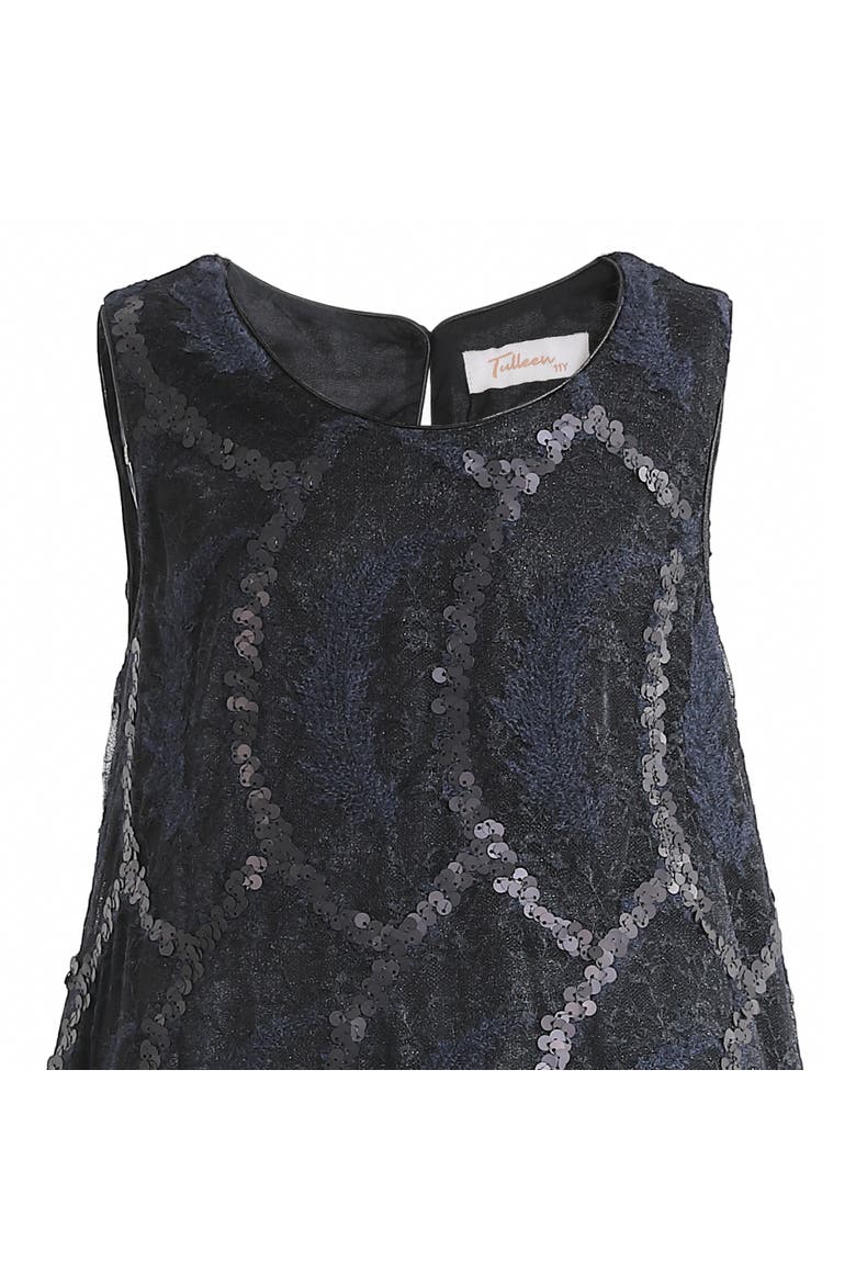 Miora Ruffle Sequin Dress, Alternate, color, Black