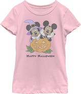 Mickey & Friends Girl's Mickey & Friends Halloween Vampire Mickey & Minnie  Graphic T-Shirt