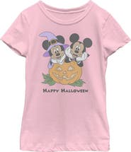 Mickey & Friends Girl's Mickey & Friends Halloween Vampire Mickey & Minnie Graphic T-Shirt