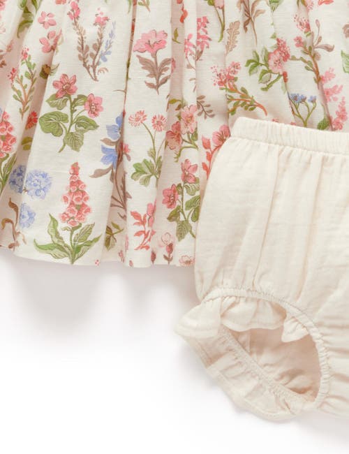 Purebaby Linen Blend Dress & Headband In Multi