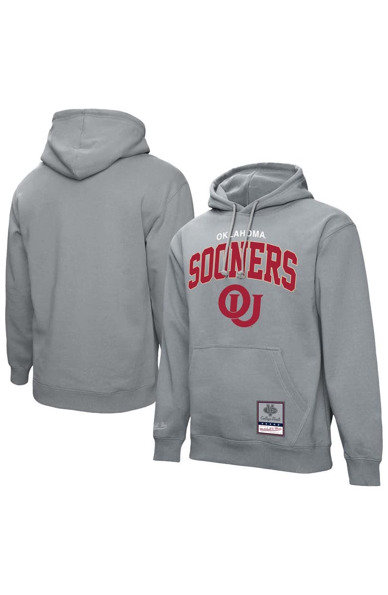 Mitchell & Ness Men's Mitchell & Ness Heather Gray Oklahoma Sooners Classic Arch Pullover Hoodie, Main, color, Heather Gray