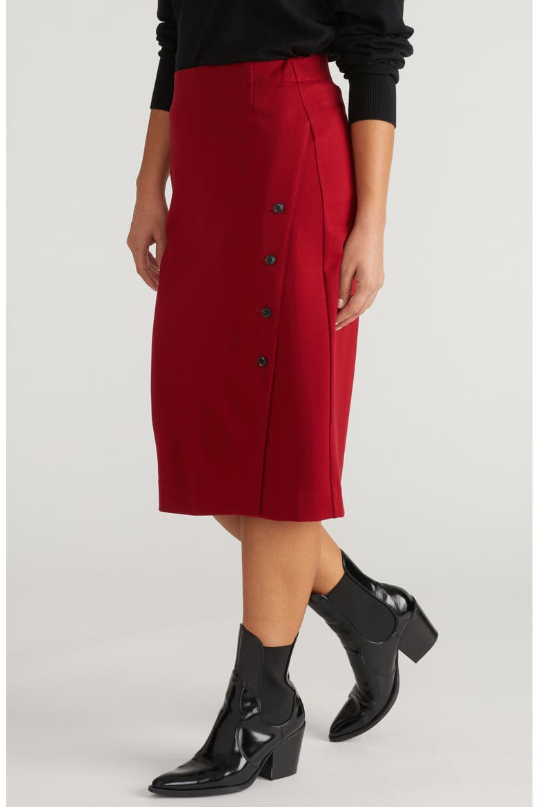 Anya Ponte Skirt, Alternate, color, GARNET RED
