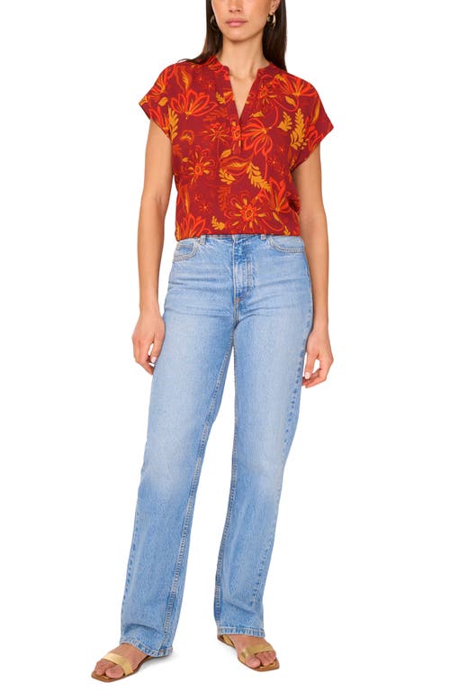 Vince Camuto V Neck Front Placket Blouse