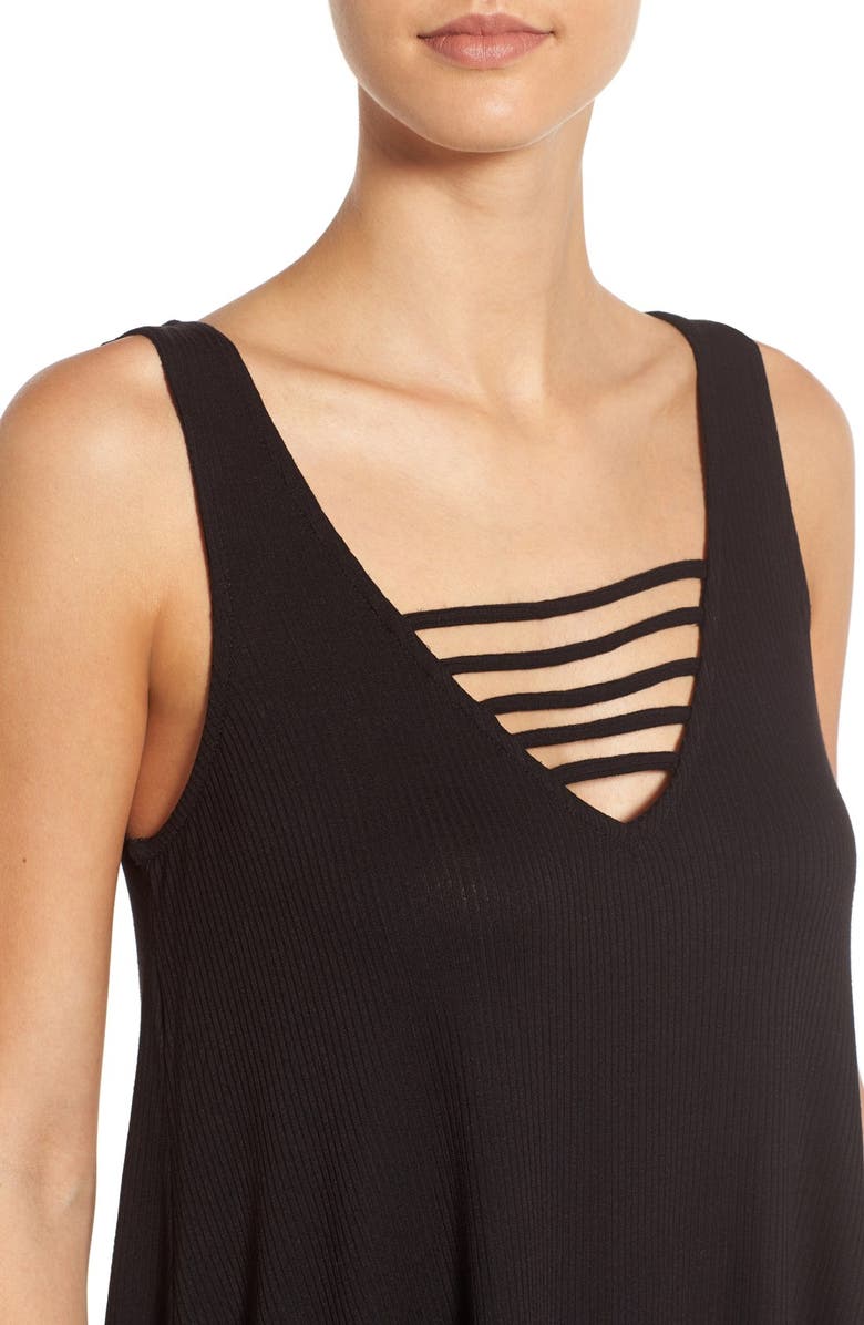 Socialite Strappy Rib Knit Tank, Alternate, color, 