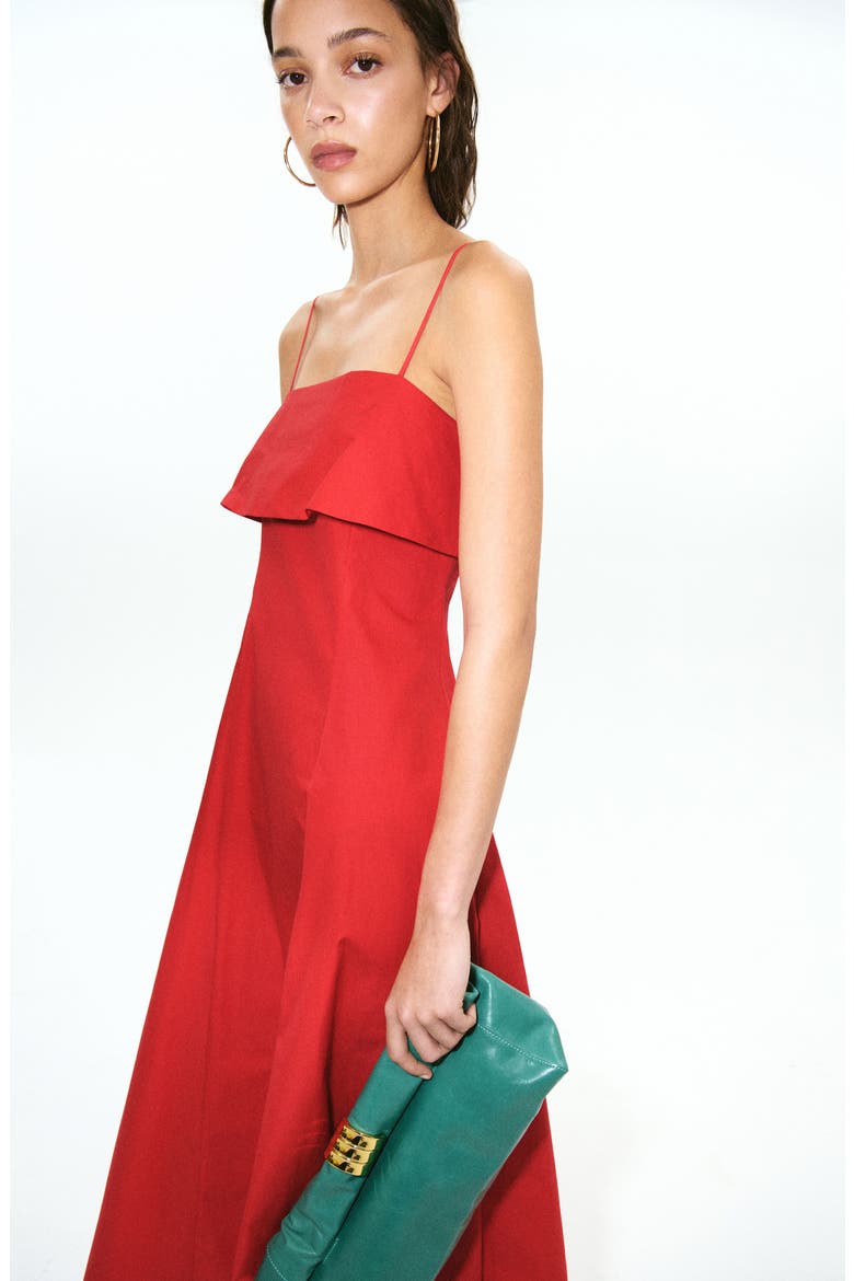 Starring Hailey Bieber A-Line Midi Dress, Alternate, color, RED