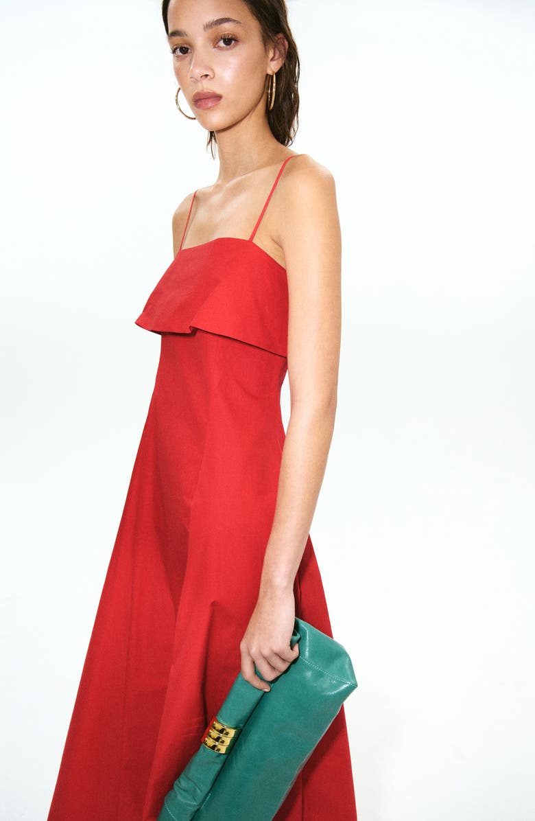 MANGO Featuring Hailey Bieber A-Line Midi Dress, Alternate, color,
