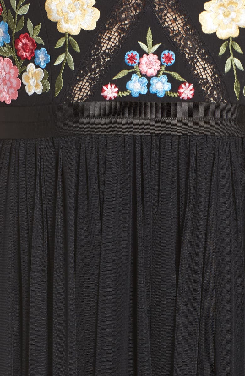 Needle & Thread Flower Foliage Tulle Gown, Alternate, color, 