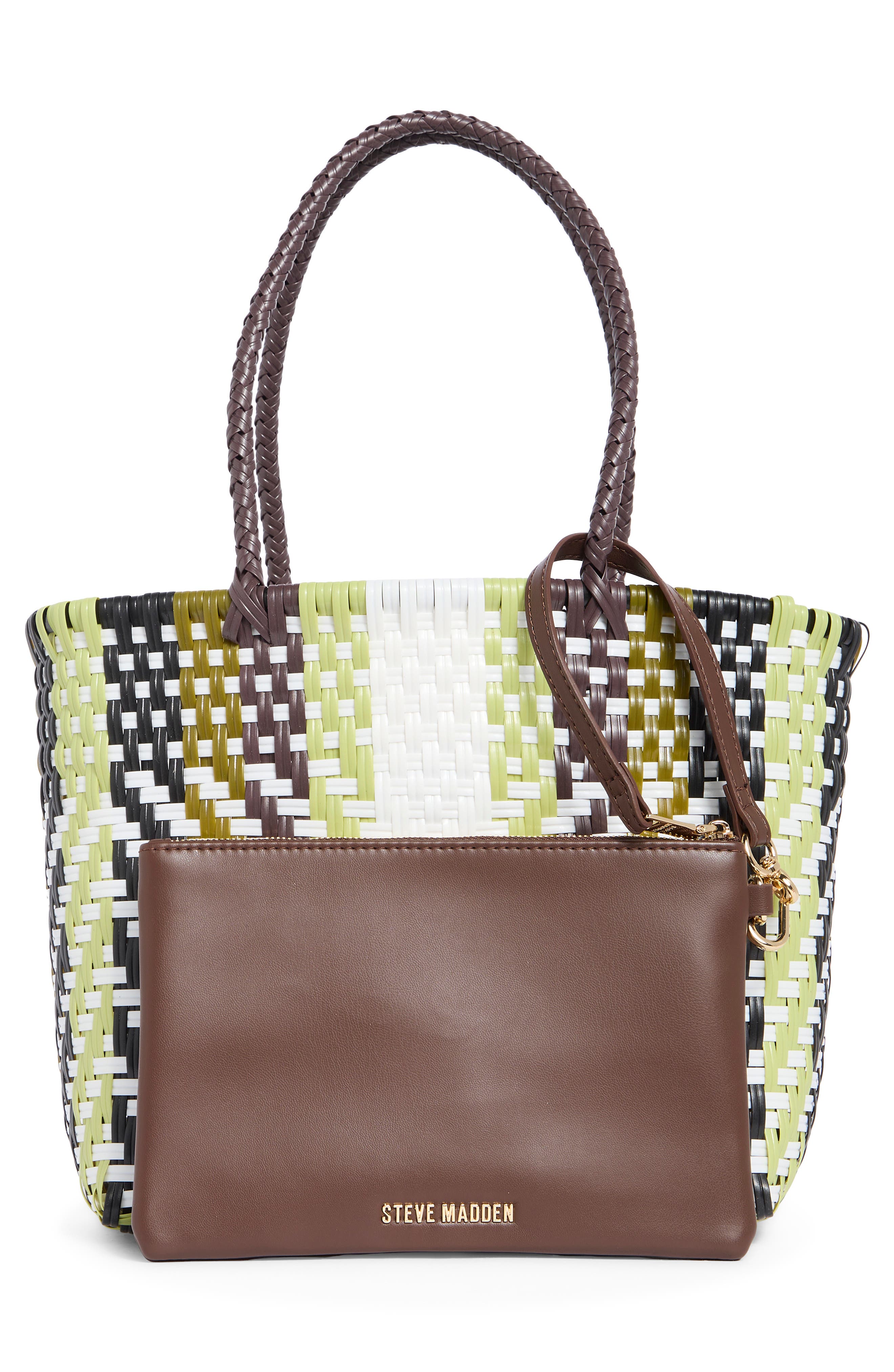 BSunny Woven Tote, Alternate, color, BLACK/ GREEN MULTI WOVEN