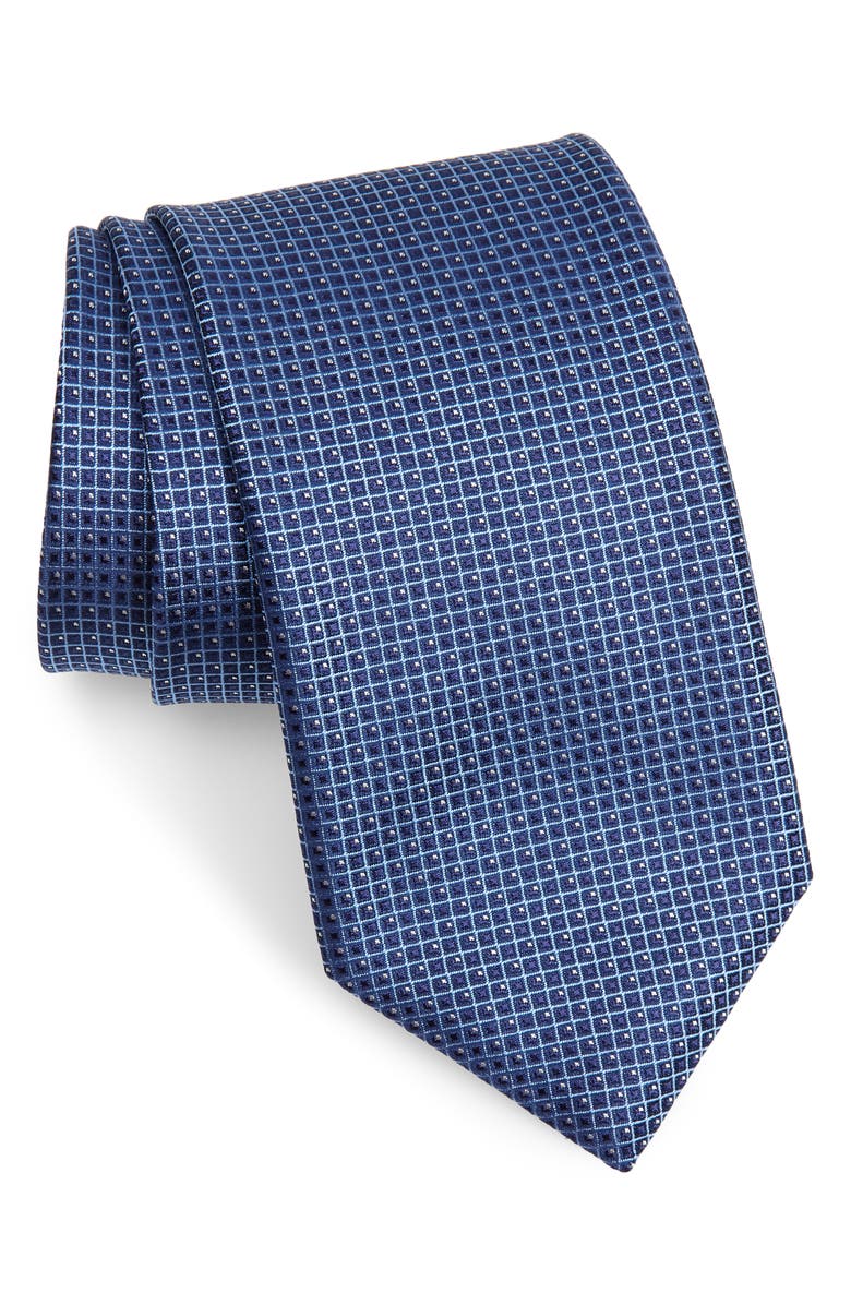 Canali Check Silk X-Long Tie, Main, color,