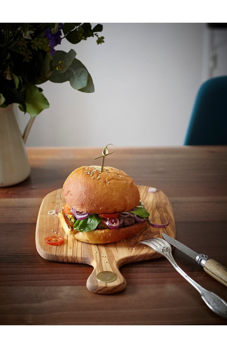 Berard Racine Olivewood 11.4-Inch Cutting Board with Handle, Alternate, color, Brown